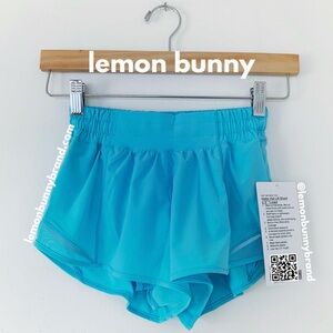 lululemon Hotty Hot Low-Rise Lined Short 2.5" Electric Turquoise Blue Size 4 NWT